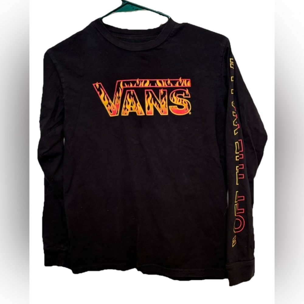 ⭐️Vans Black Long Sleeve with Flame Graphic